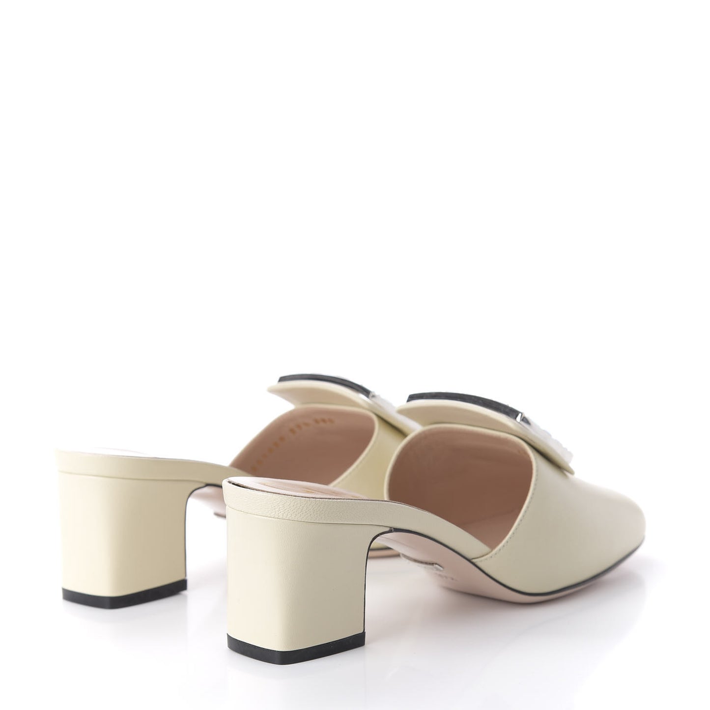 Malaga Kid Crystal Square G Madelyn Mules 37.5 Vintage White
