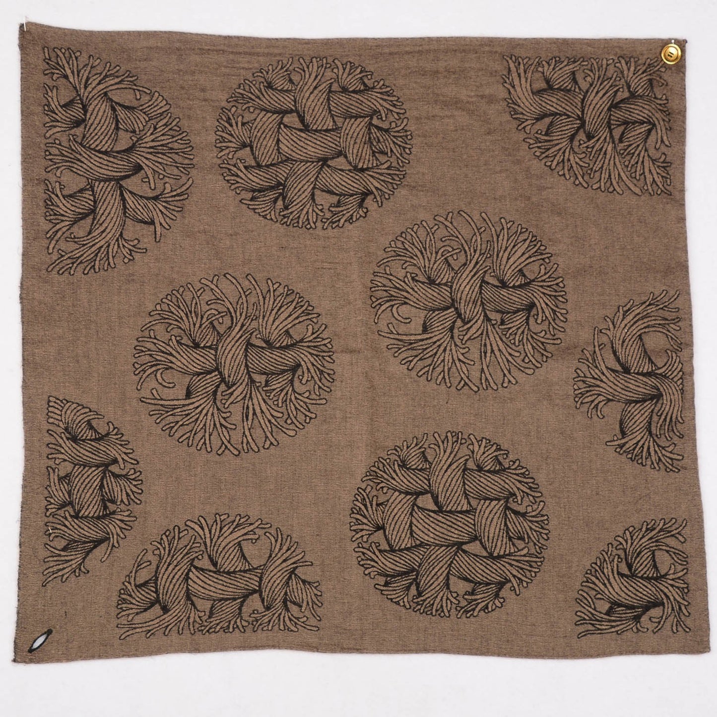 Knit Cashmere Circle Rope Bandana Brown