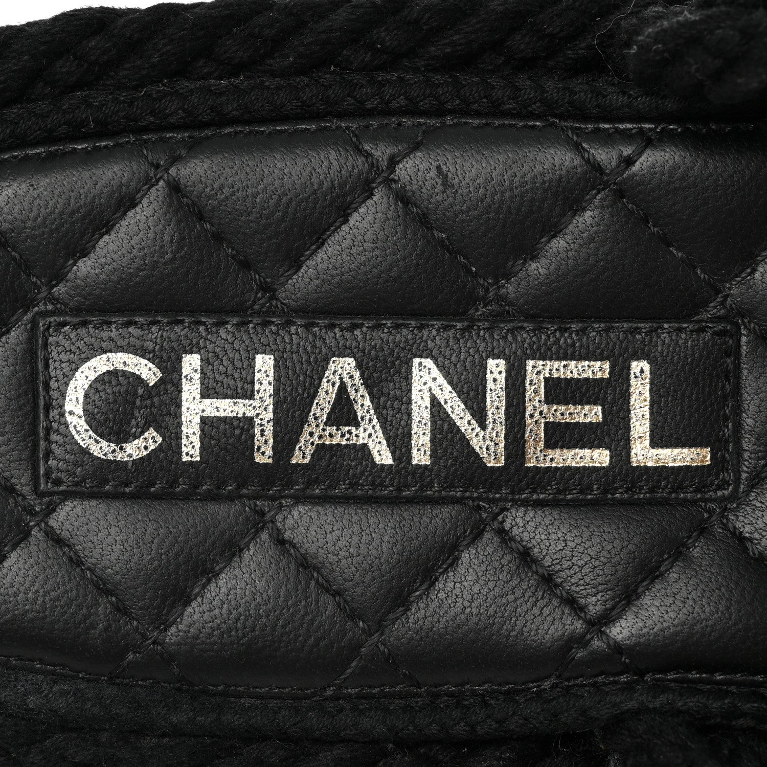 Chanel Cord Lambskin Quilted Logo Sandals 39 Black 7 of 10