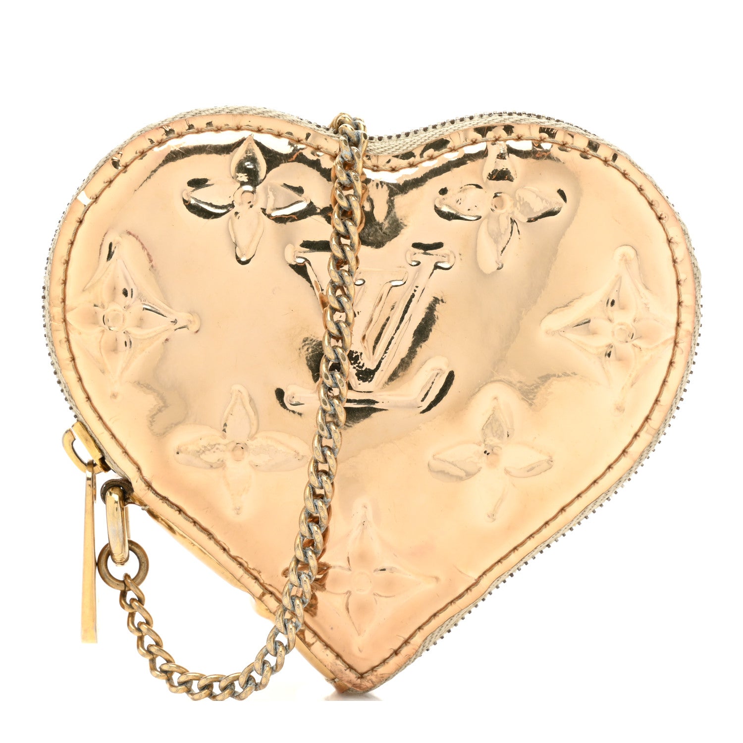Louis Vuitton Monogram Miroir Heart Coin Purse Gold 1 of 12