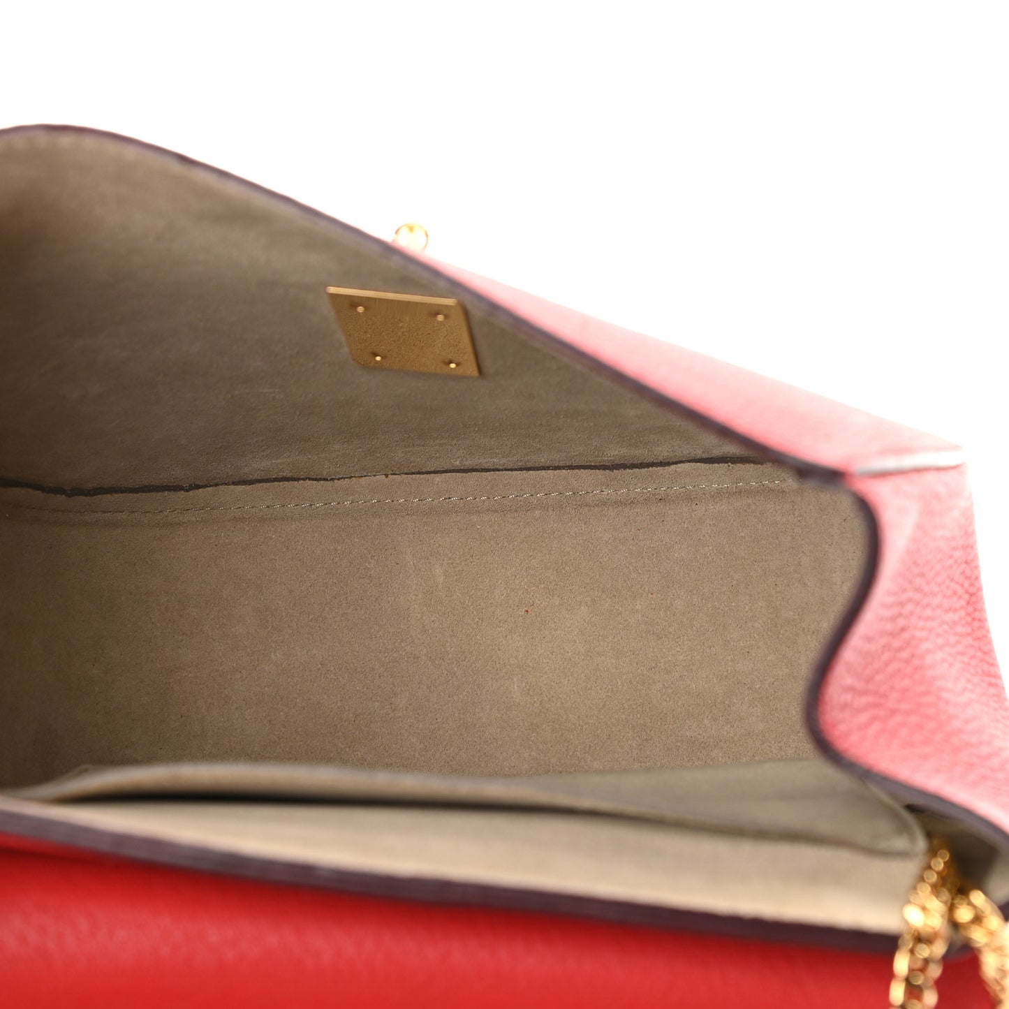 Grained Lambskin Drew Shoulder Bag Plaid Red