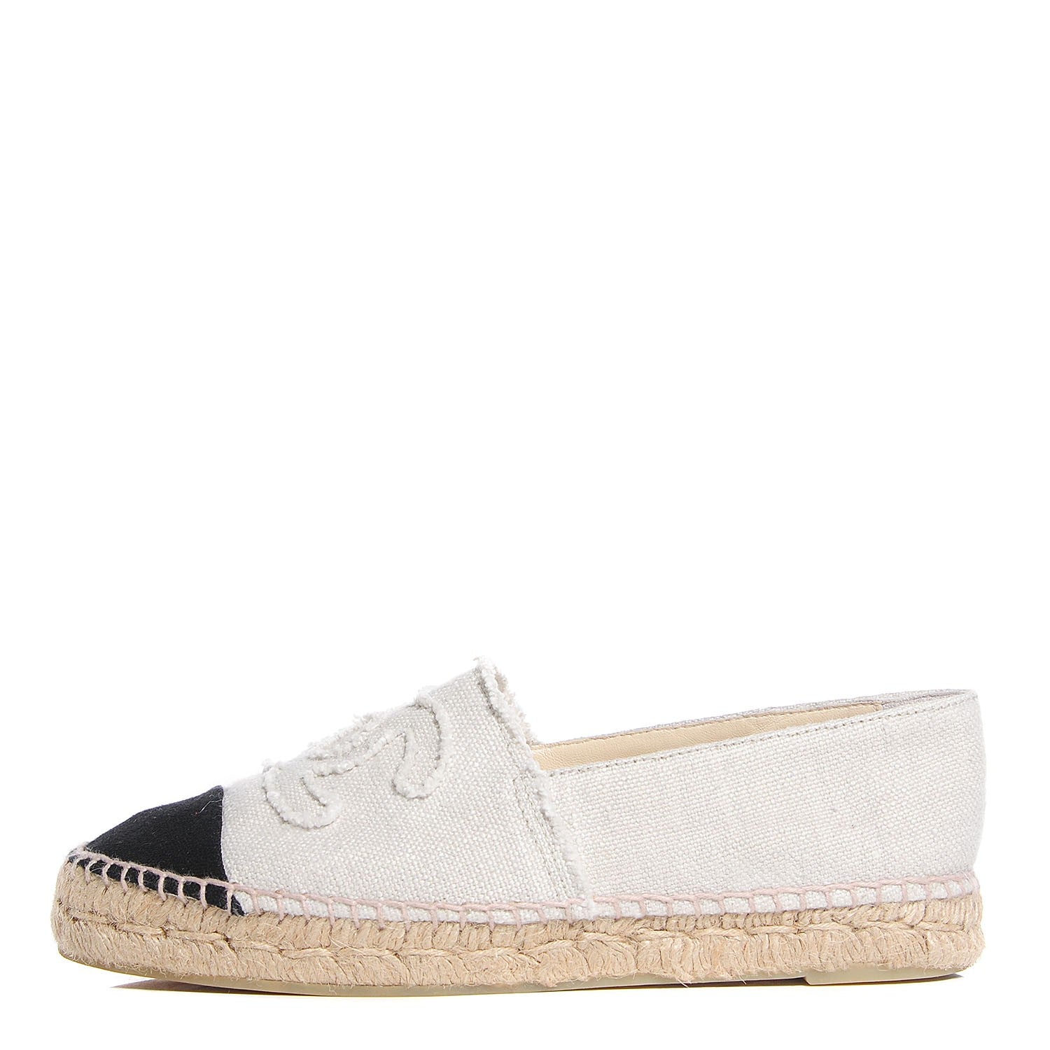 Chanel Toile CC Espadrilles 39 Beige Black 1 of 8