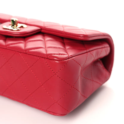 Chanel Lambskin Quilted Mini Rectangular Flap Red 8 of 9