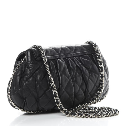 Chanel Washed Lambskin Quilted Medium Chain Around Messenger Black 3 of 15
