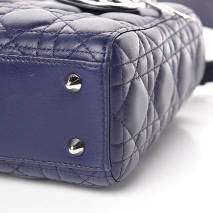 Christian Dior Lambskin Cannage Small Lucky Badges My Lady Dior Navy 10 of 10