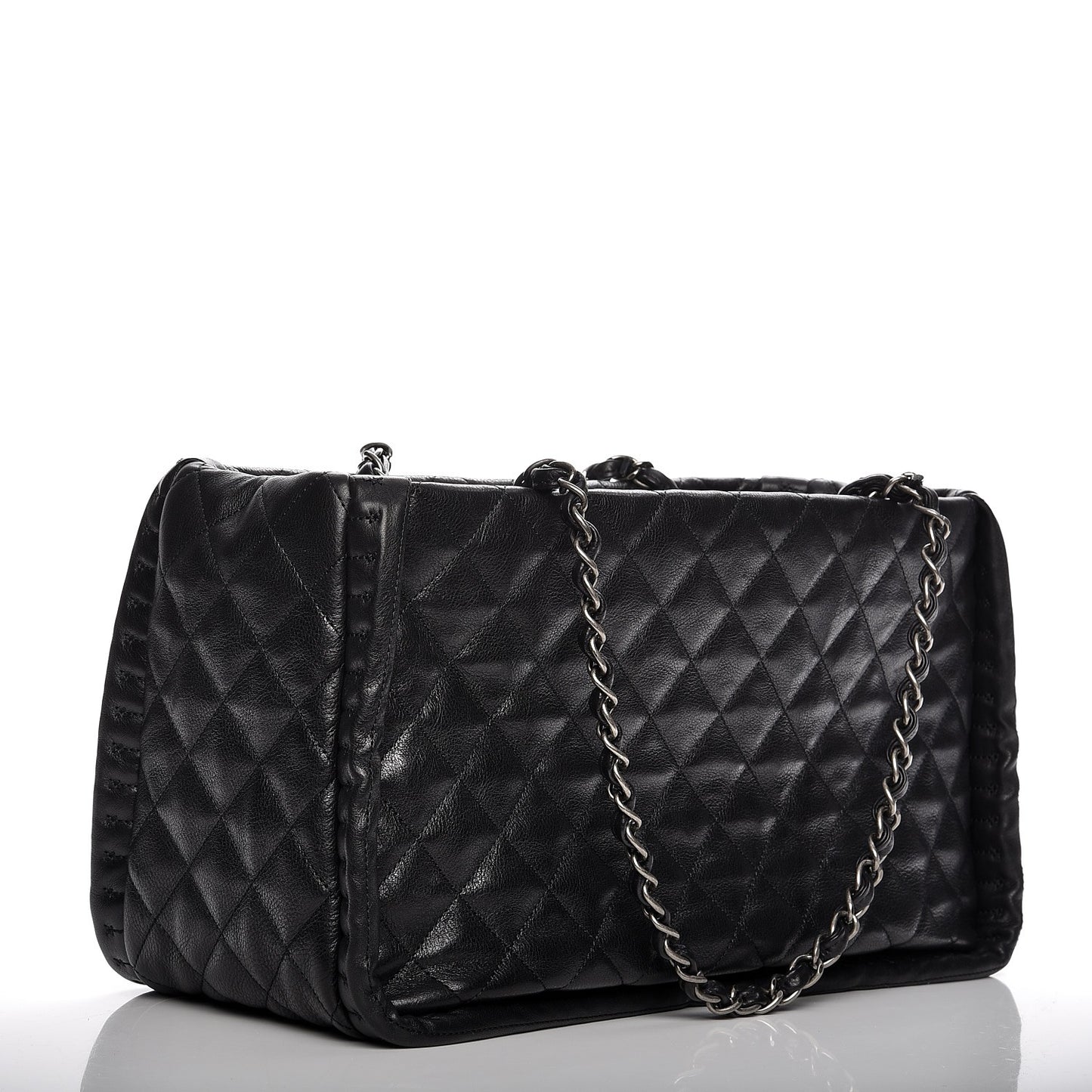 Calfskin Quilted Istanbul Small Tote Black