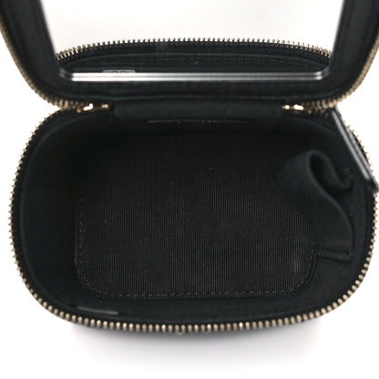 Chanel Lambskin Quilted Top Handle Mini Vanity Case With Chain Black 5 of 11