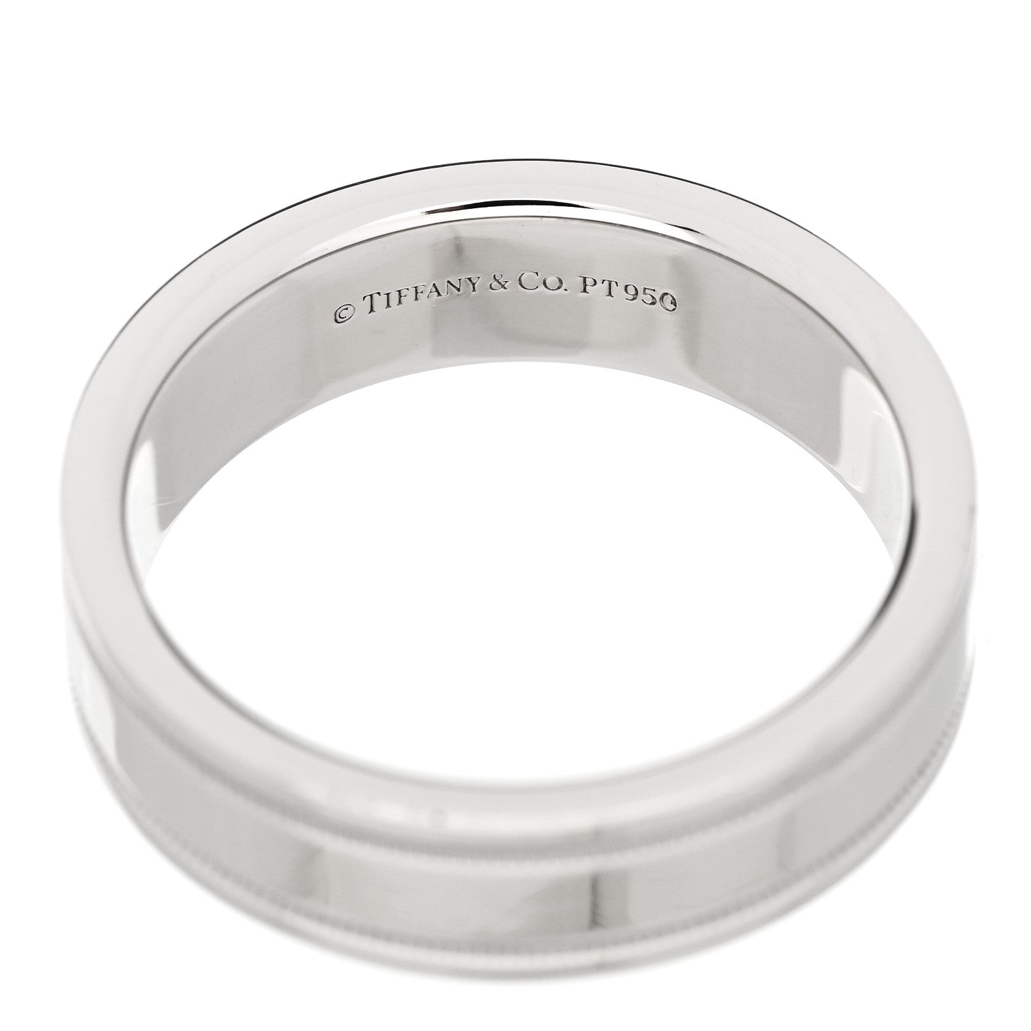 Tiffany Platinum 6mm Together Double Milgrain Band Ring 59 8.75 4 of 4