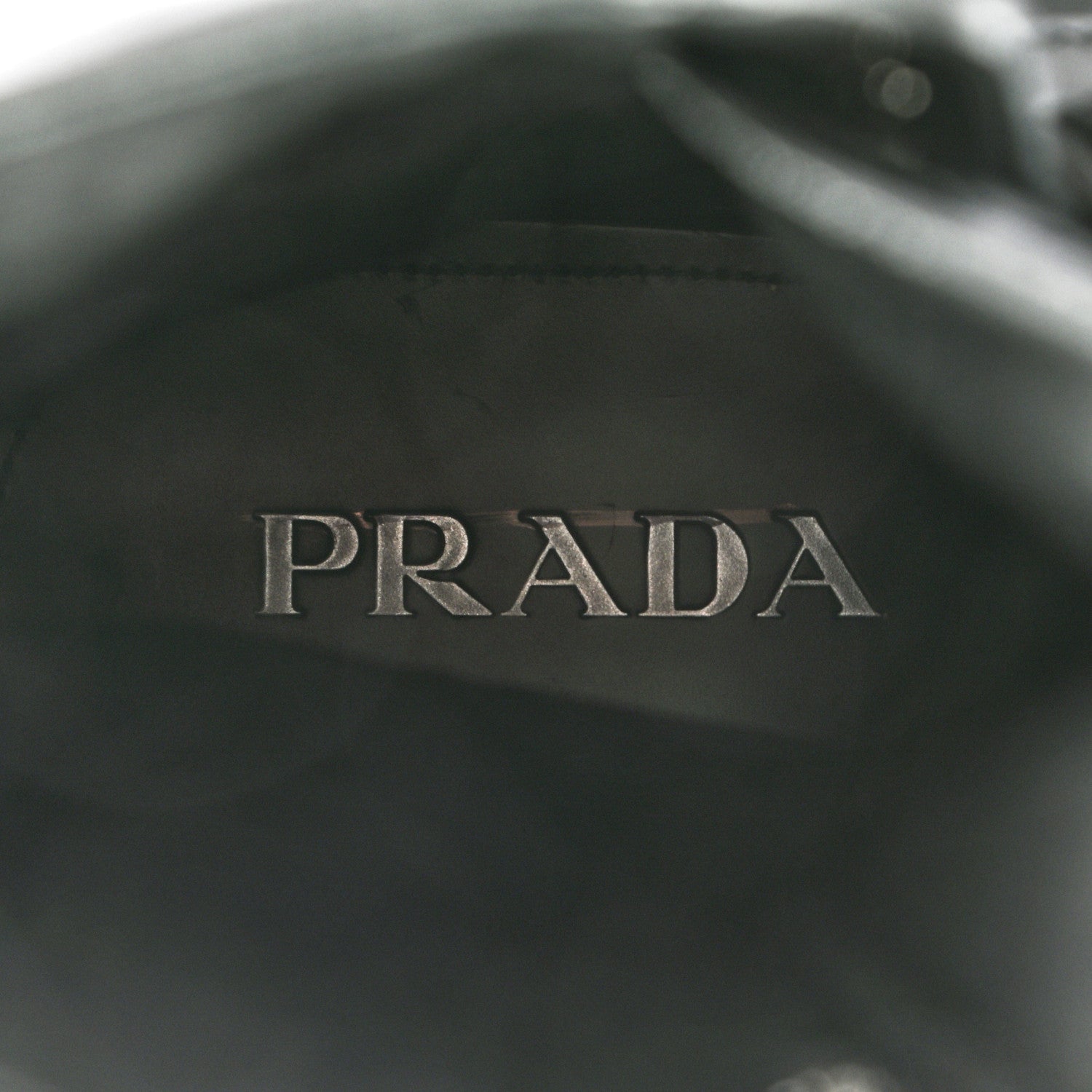 Prada Spazzolato Rois Re-Nylon Metal Triangle Logo Mens Monolith Pouch Pocket 60mm Combat Boots 7 Black 10 of 13