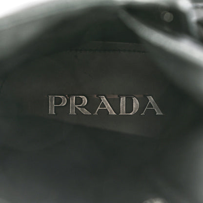 Prada Spazzolato Rois Re-Nylon Metal Triangle Logo Mens Monolith Pouch Pocket 60mm Combat Boots 7 Black 10 of 13