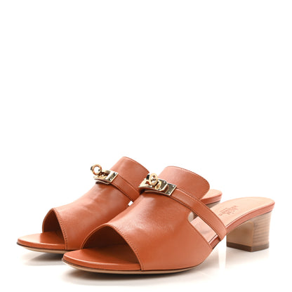 Hermes Goatskin Candy Sandals 39 Marron Glaise 3 of 9