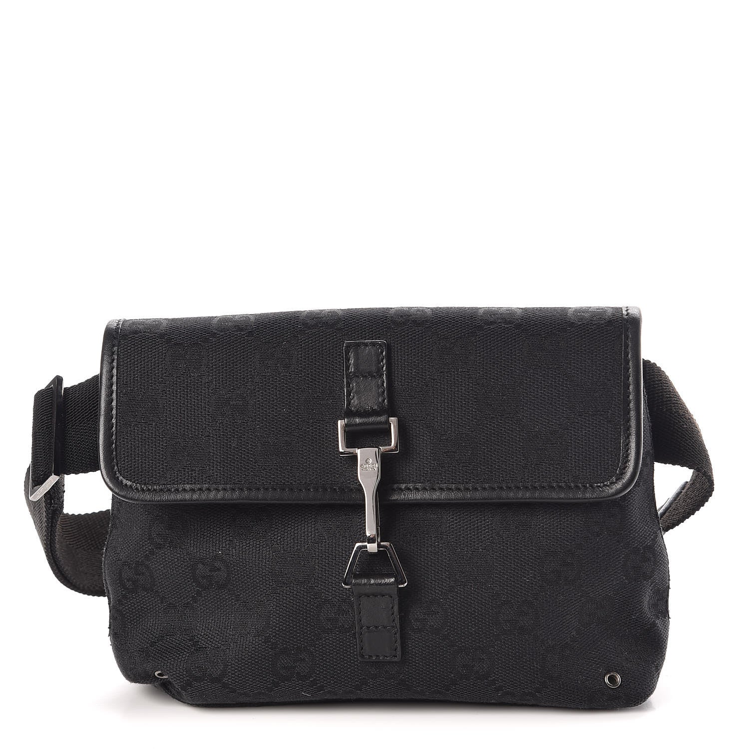 Gucci GG Monogram Web Flight Belt Bag Black 1 of 7