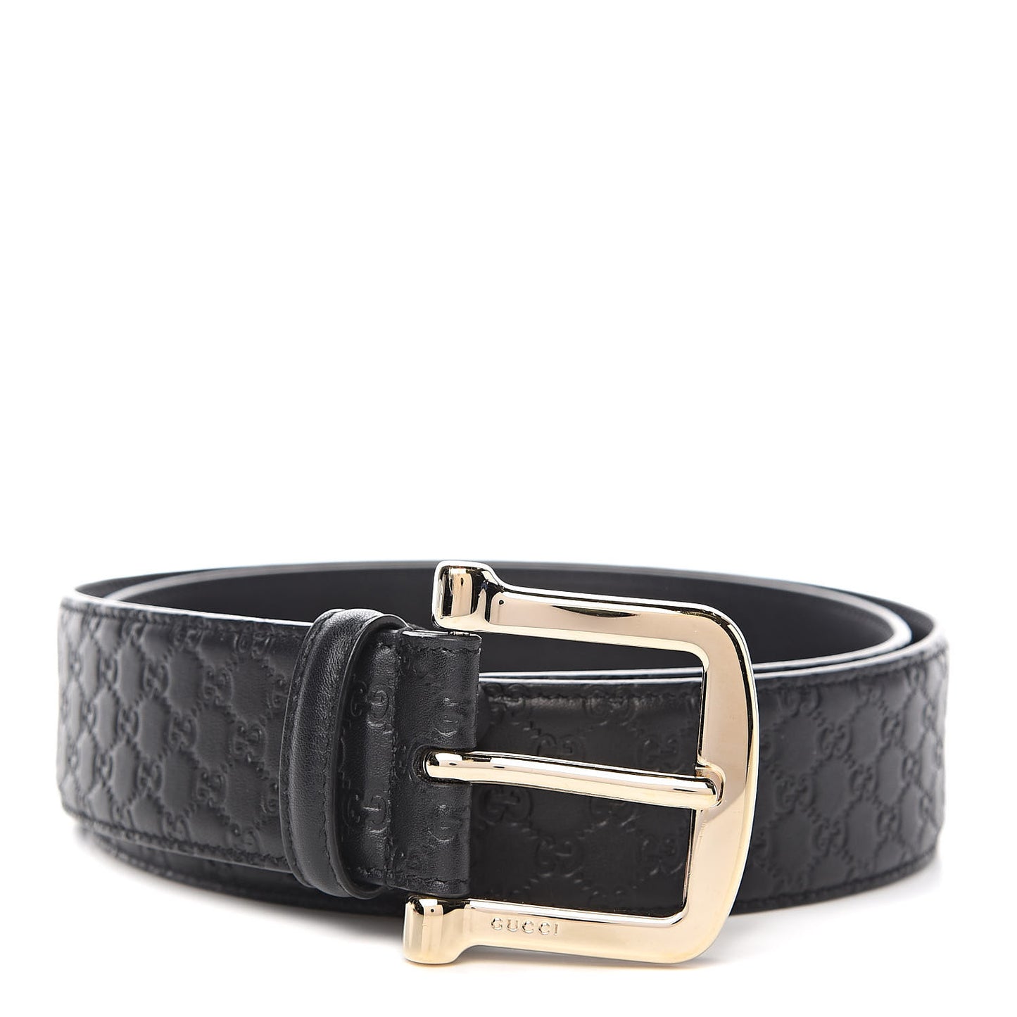 Soft Microguccissima Margaux Calfskin Belt 90 36 Black