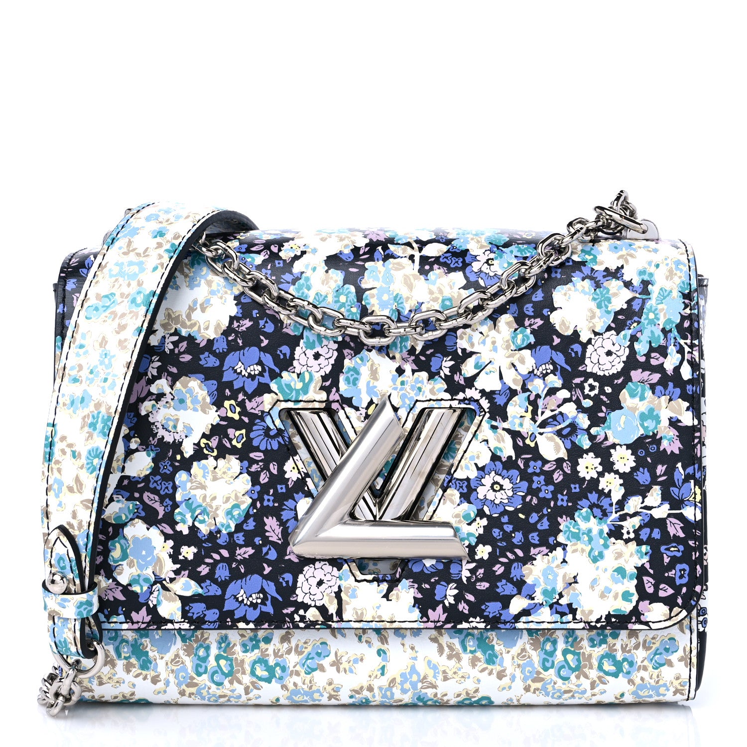 Louis Vuitton Printed Calfskin Flower Twist Shoulder Bag MM 3 of 9
