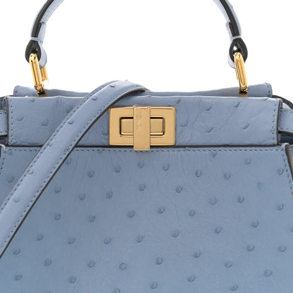 Fendi Ostrich Shiny Nappa Mini Peekaboo I SEE U Satchel Baby Boy 9 of 12