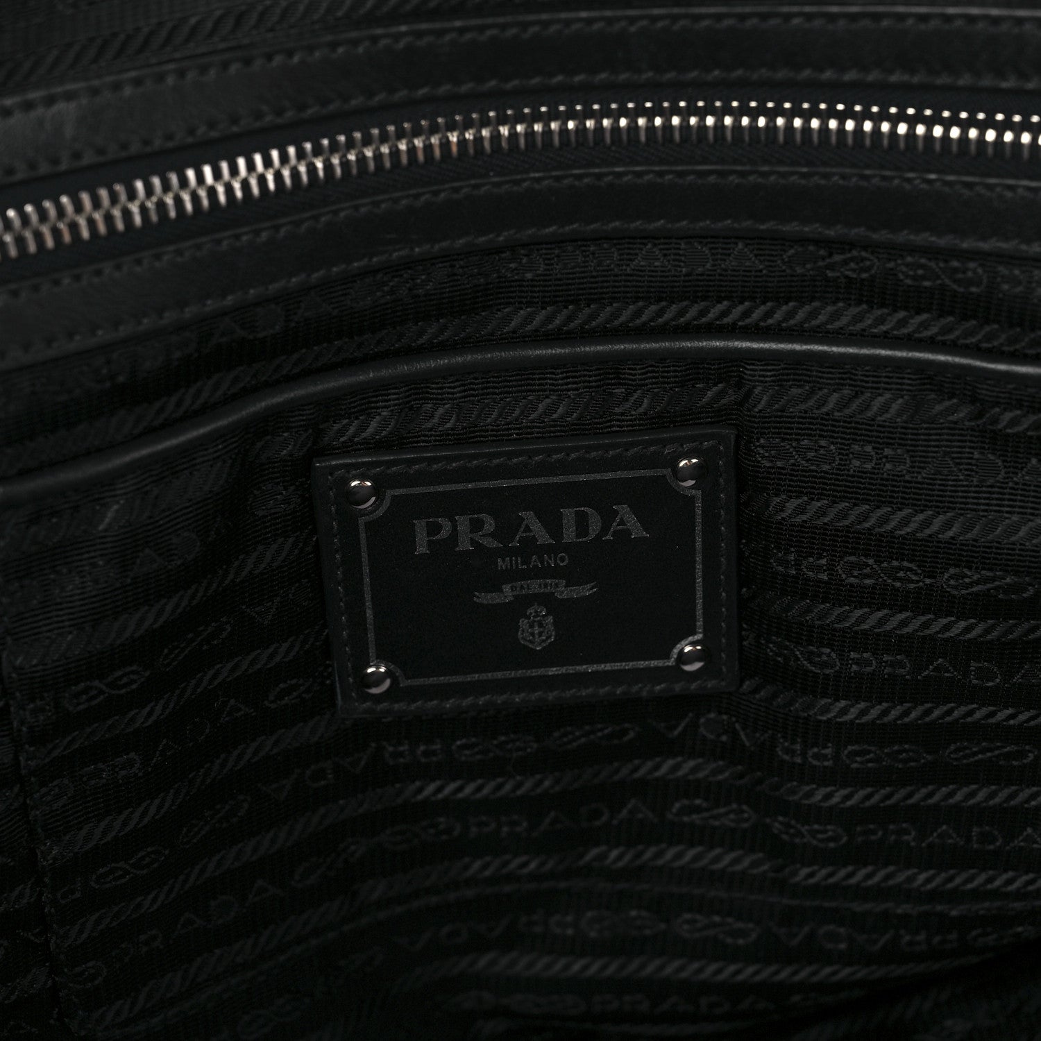 Prada Tessuto Nylon Calfskin Shopping Tote Black 6 of 8