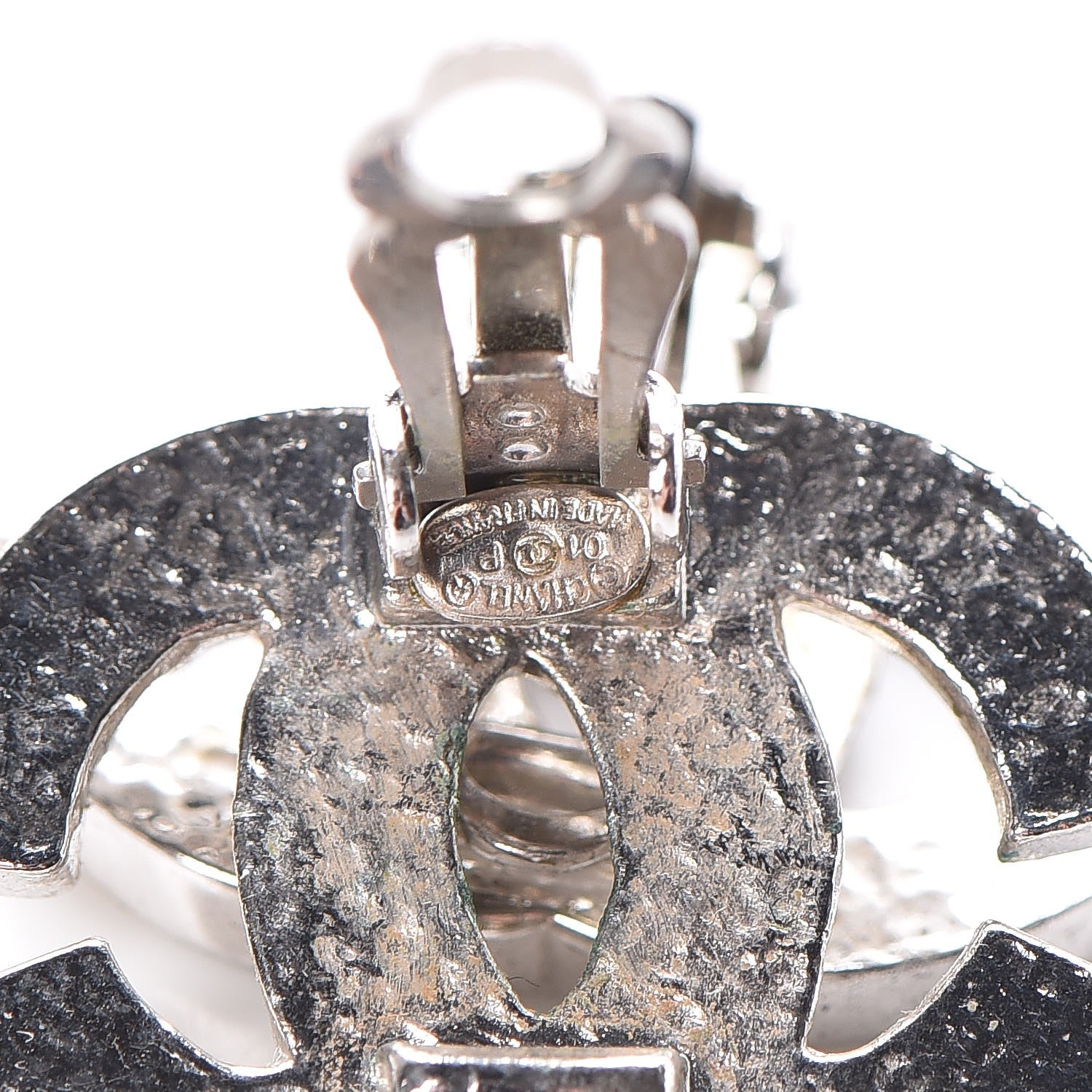 Chanel Baguette Crystal CC Earrings Silver 4 of 4