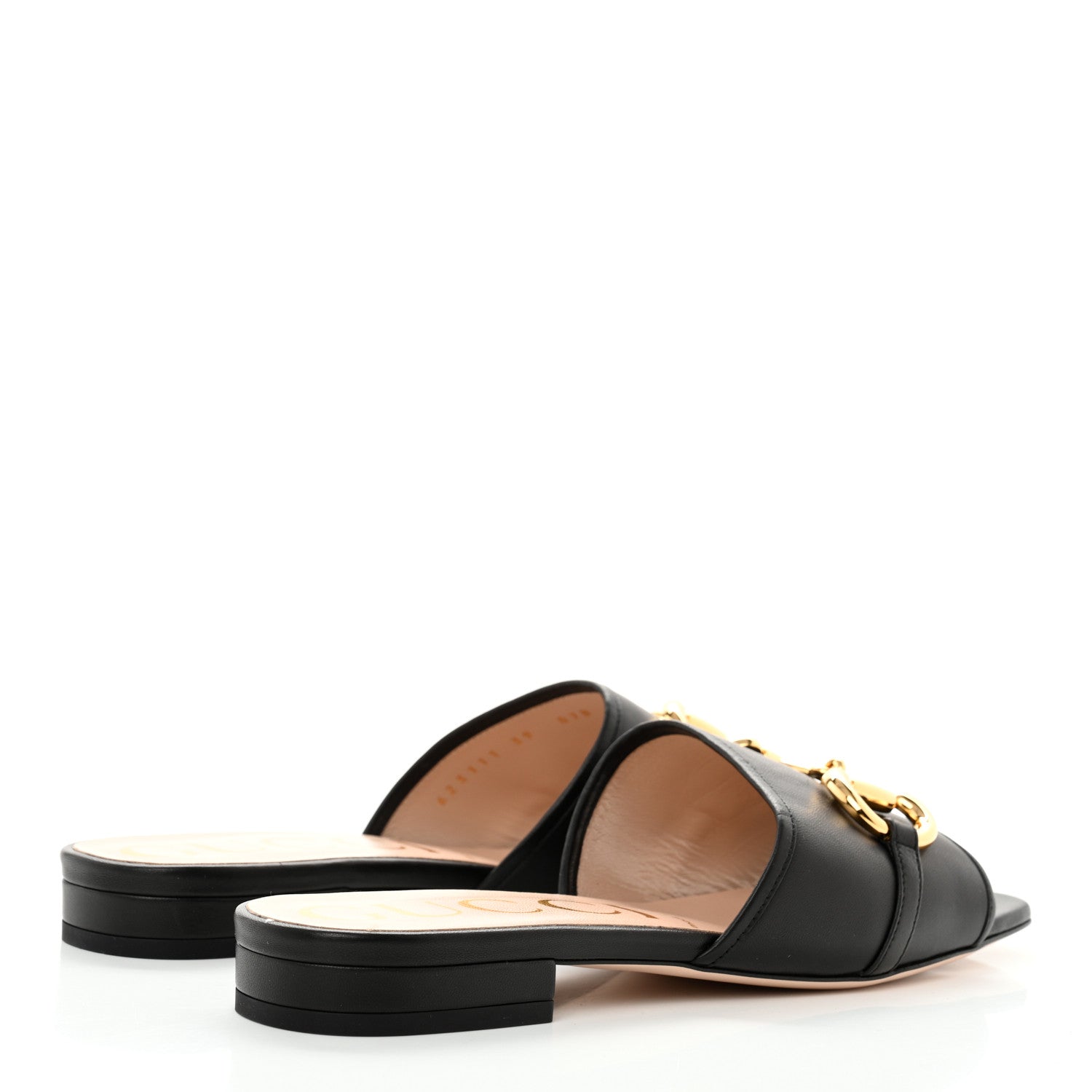 Gucci Nappa Horsebit Flat Slide Sandals 39 Black 4 of 10