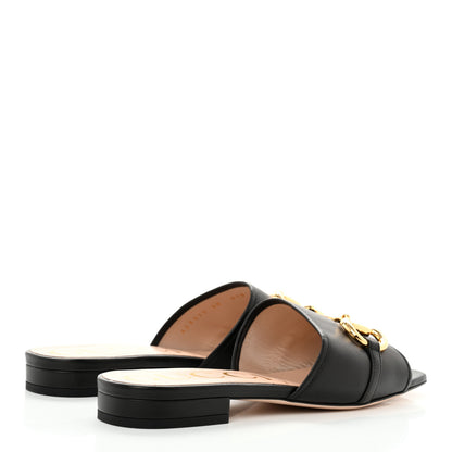 Gucci Nappa Horsebit Flat Slide Sandals 39 Black 4 of 10