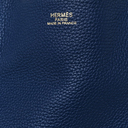Hermes Taurillon Clemence Double Sens 36 Reversible Tote Bleu Sapphire Izmir 6 of 22