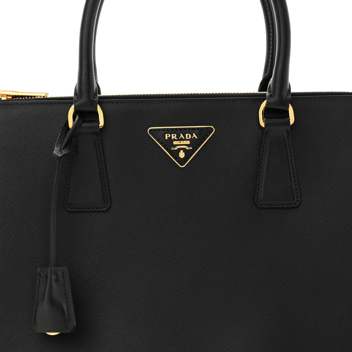 Saffiano Lux Large Galleria Double Zip Tote Black