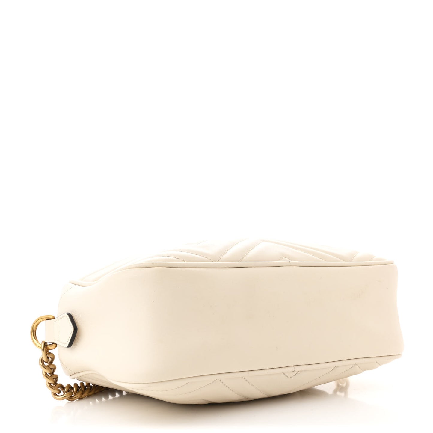 Calfskin Matelasse Small GG Marmont Chain Shoulder Bag White