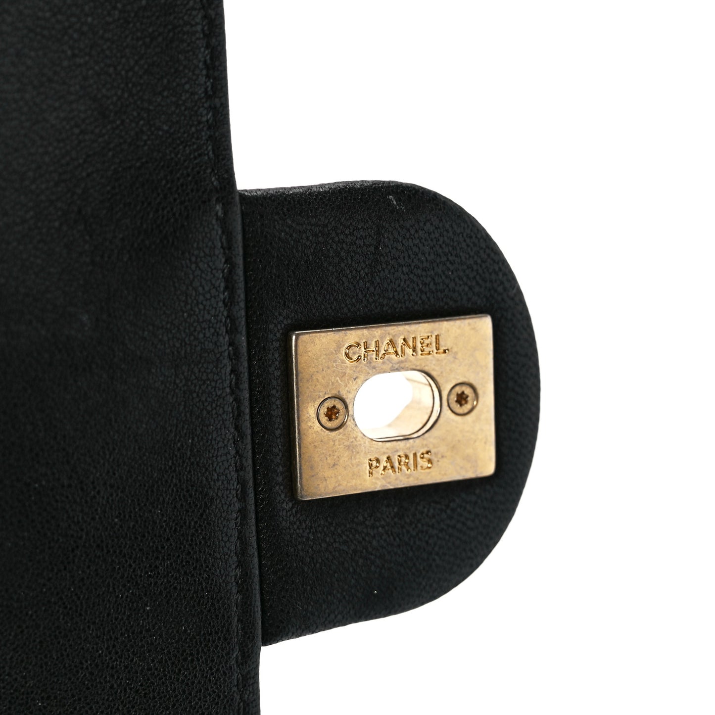 Lambskin Quilted Small Chic Pearls Flap Black