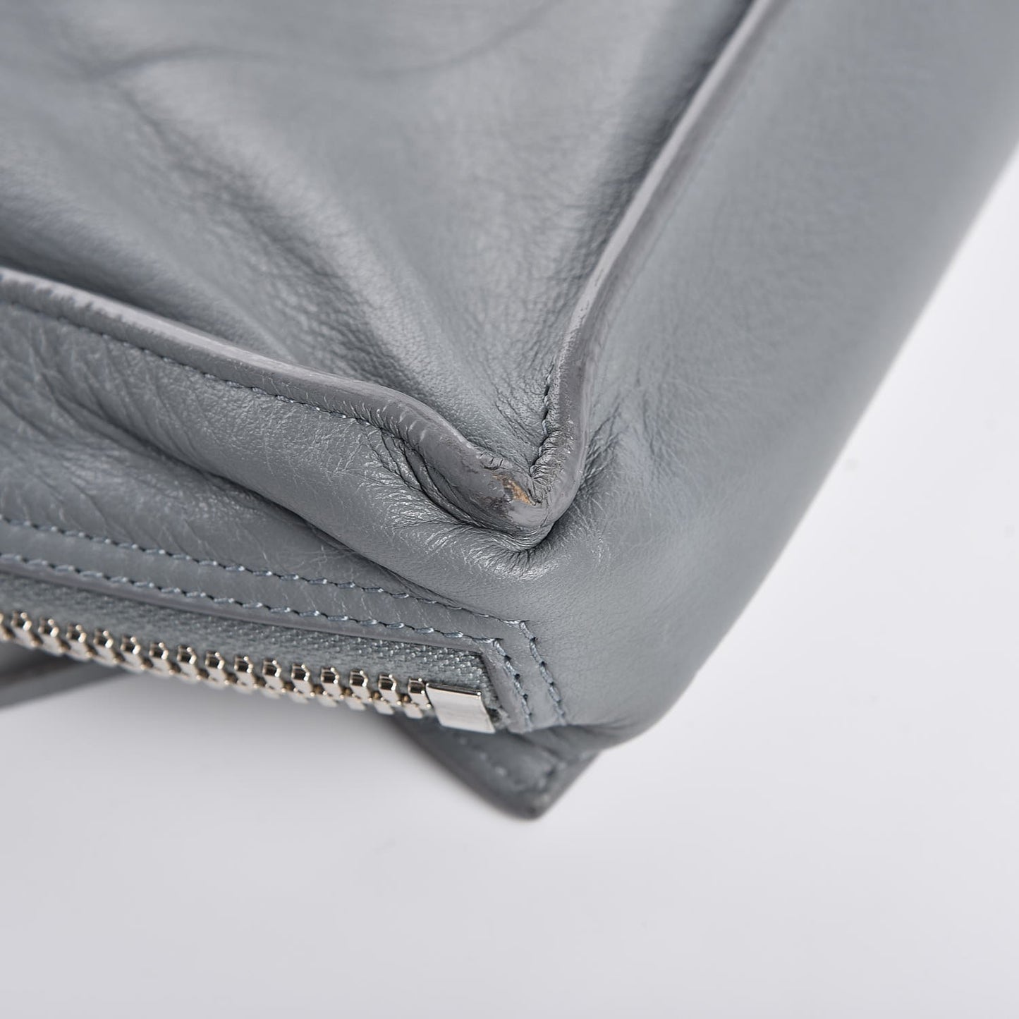 Calfskin Papier Sight Shoulder Bag Grey