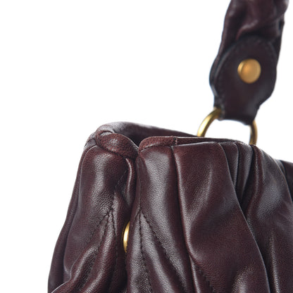 Miu Miu Nappa Matelasse Satchel Brown 16 of 18