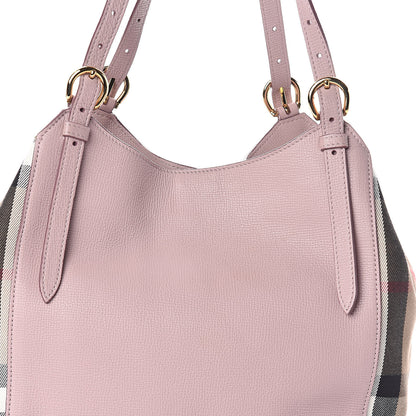 Burberry Grainy Calfskin House Check Small Canterbury Tote Pale Orchid 7 of 9