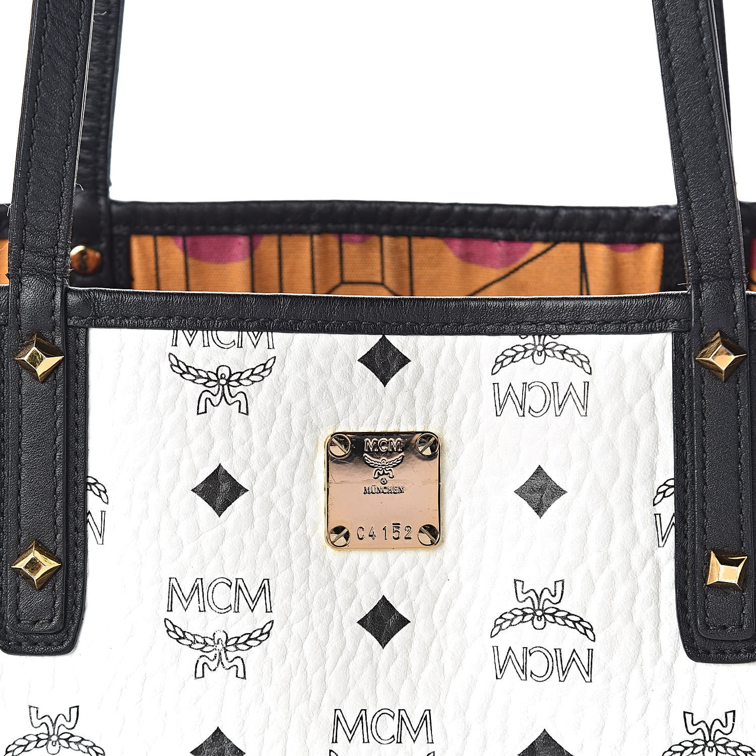 MCM Visetos Medium Project Reversible Shopper Tote White 13 of 20