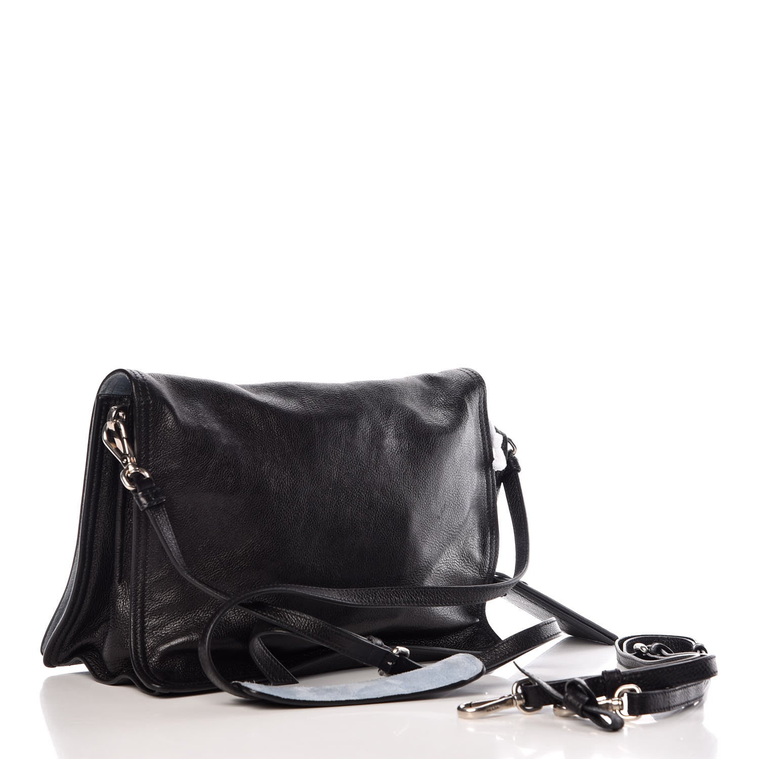 Prada Glace Calf Etiquette Flap Black Astrale 3 of 11
