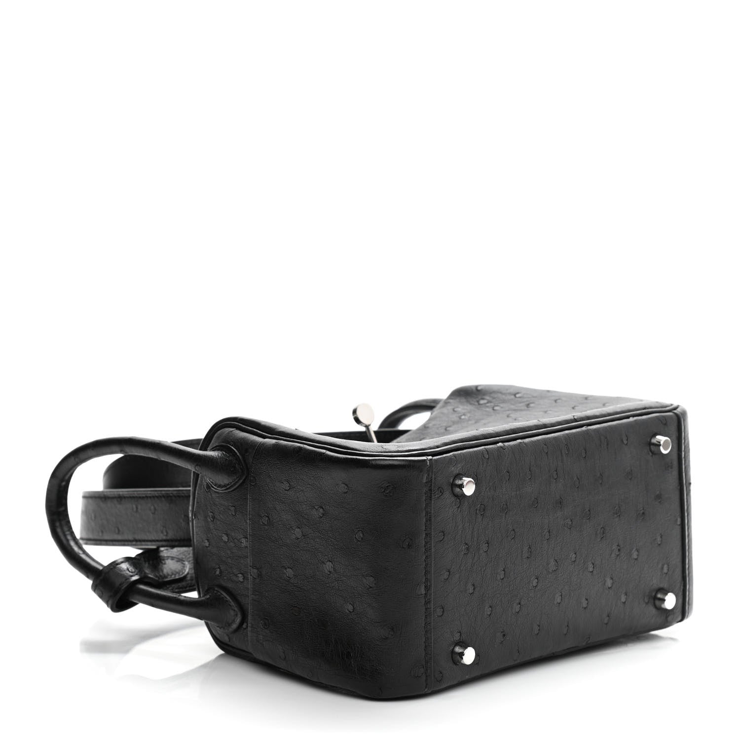 Hermes Ostrich Mini Lindy 20 Black 4 of 10