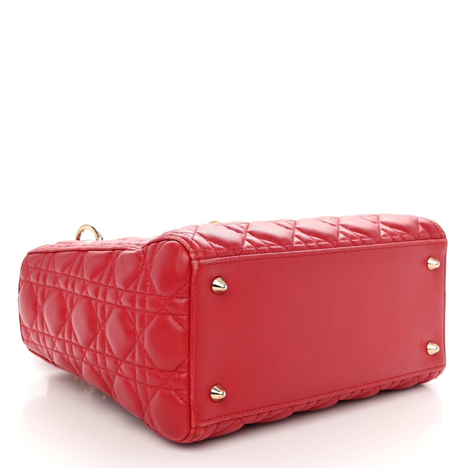 Christian Dior Lambskin Cannage Medium Lady Dior Red 4 of 10