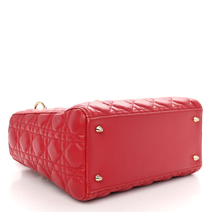Christian Dior Lambskin Cannage Medium Lady Dior Red 4 of 10