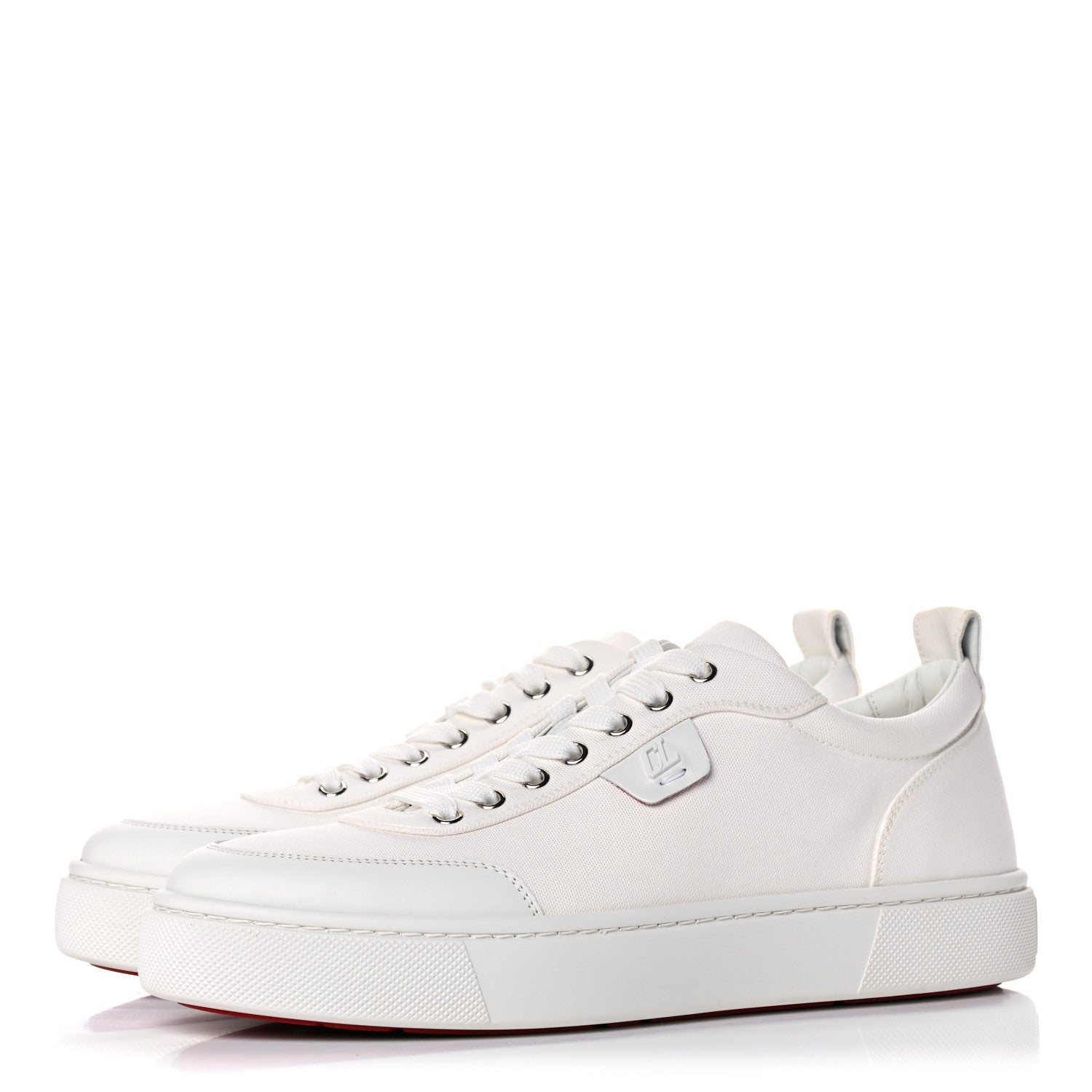 Christian Louboutin Canvas Simplerui Flat Sneakers 42 White 3 of 12