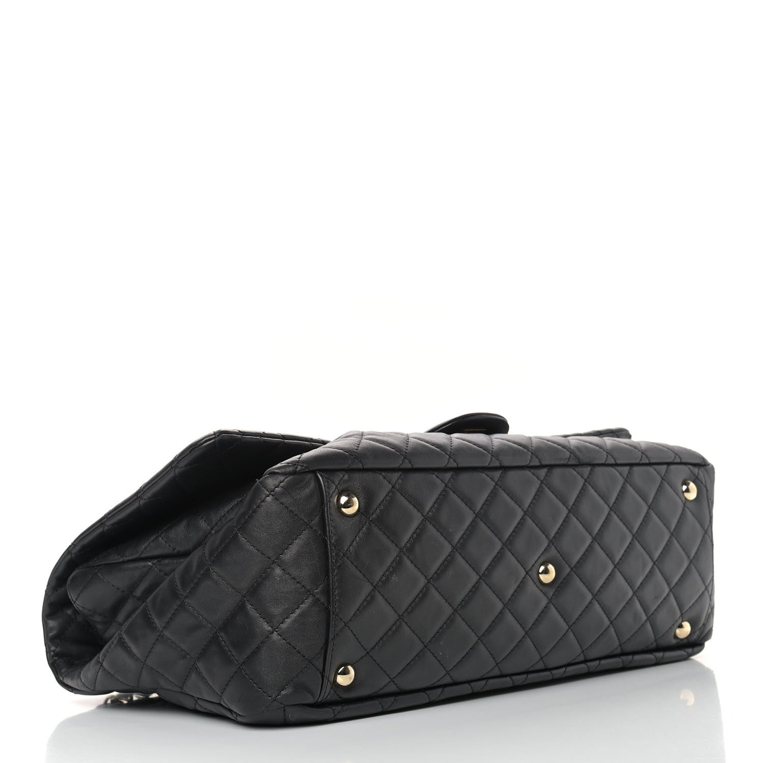 Chanel Calfskin Quilted XXL Travel Flap Bag Black 4 of 12