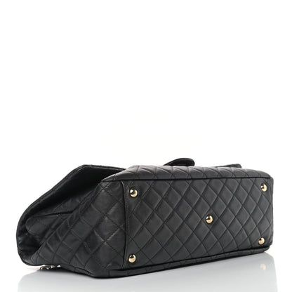 Chanel Calfskin Quilted XXL Travel Flap Bag Black 4 of 12