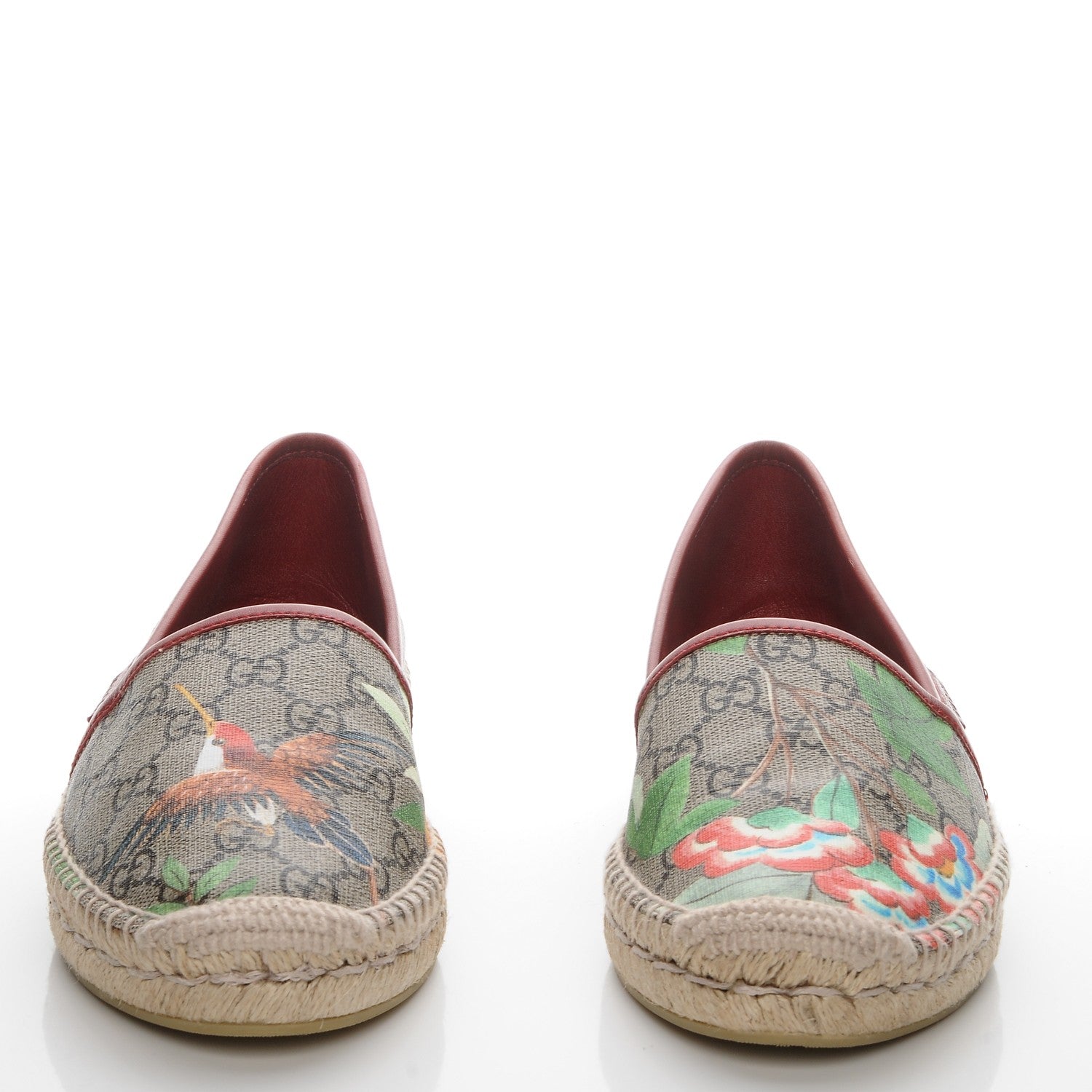 Gucci GG Supreme Monogram Tian Womens Espadrilles 40 Beige Multicolor Red 4 of 8