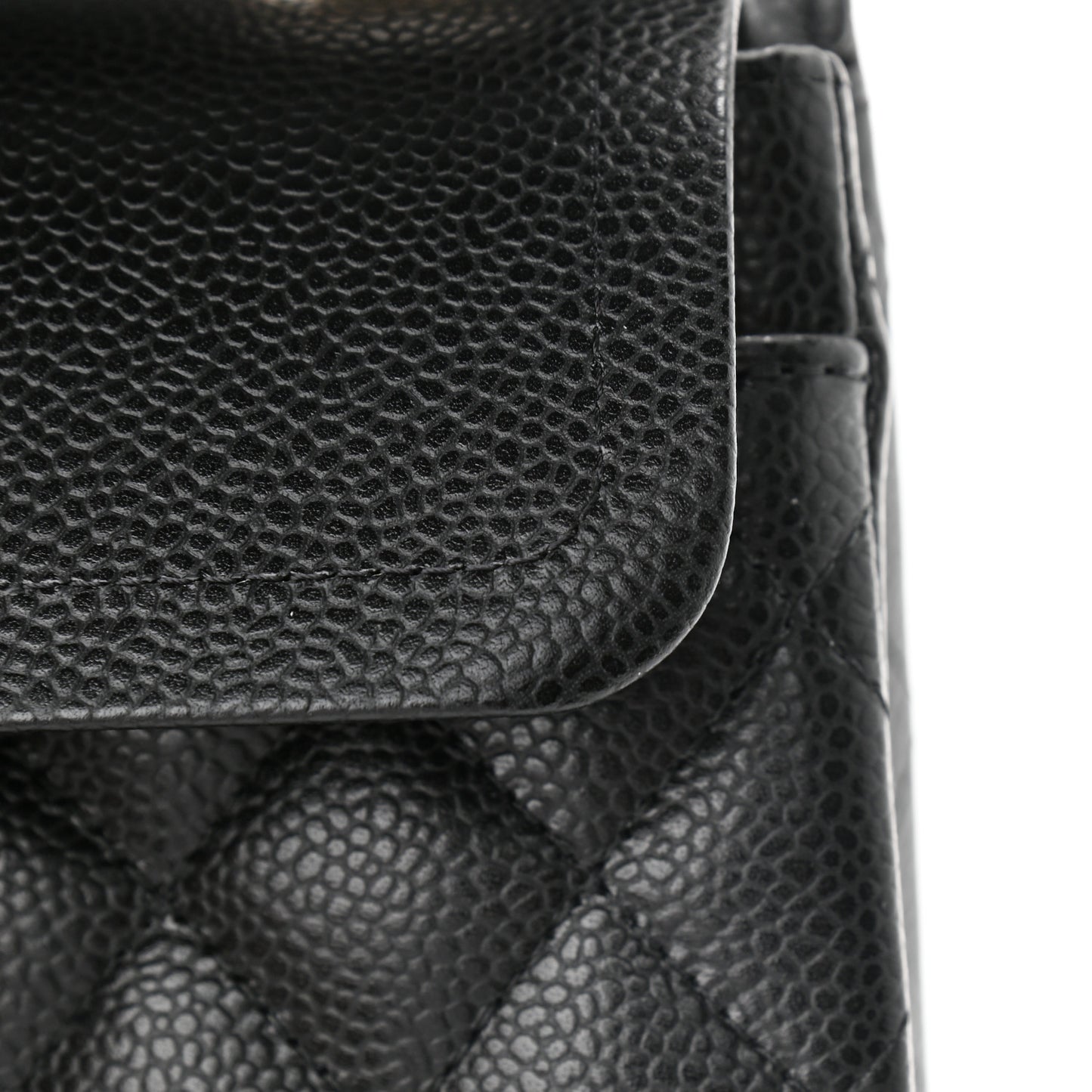 Caviar Quilted Small Double Flap Black