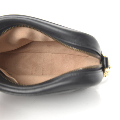 Gucci Calfskin Matelasse Mini GG Marmont Chain Shoulder Bag Black 5 of 10
