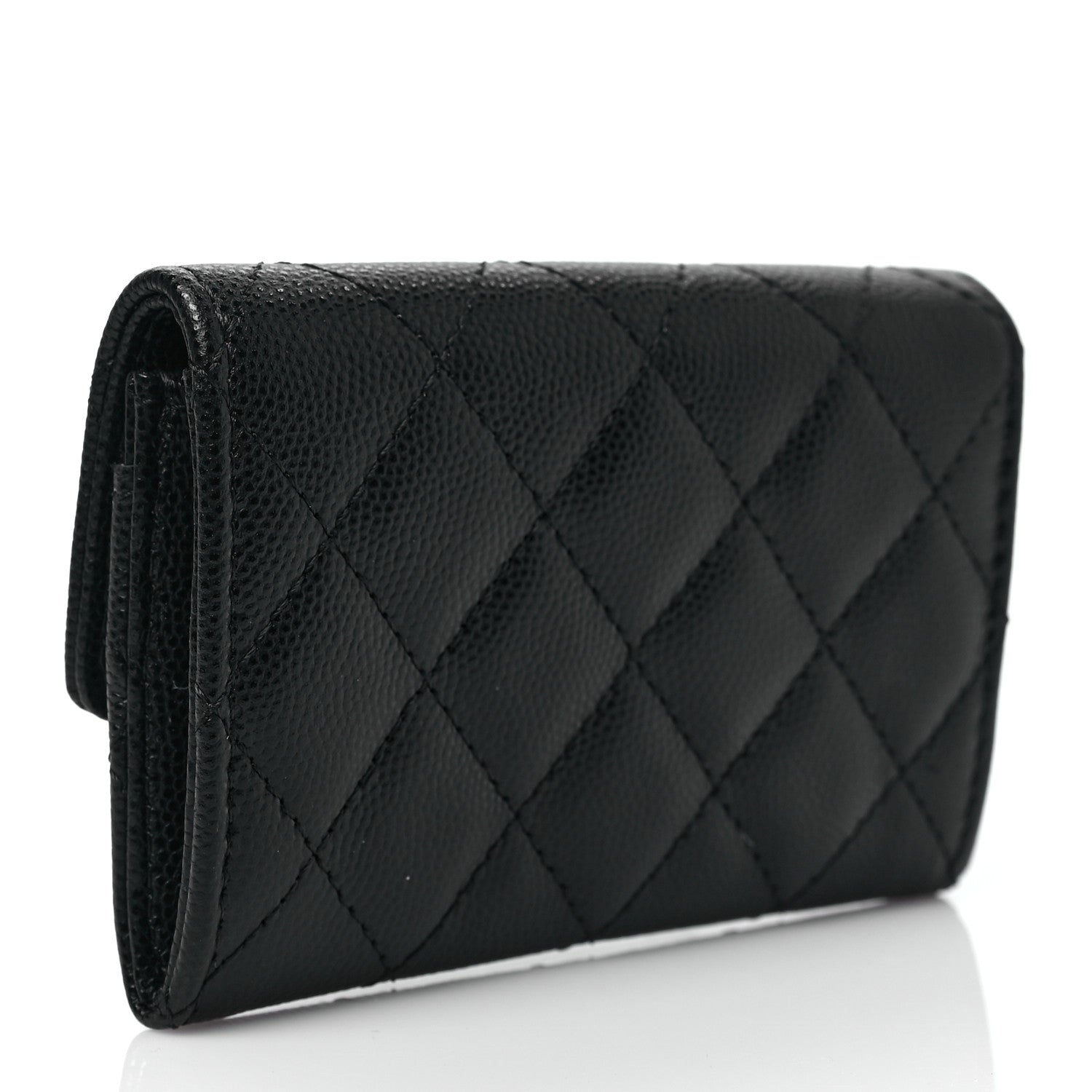 Chanel Caviar Quilted Crystal CC Flap Card Holder Black 3 of 9