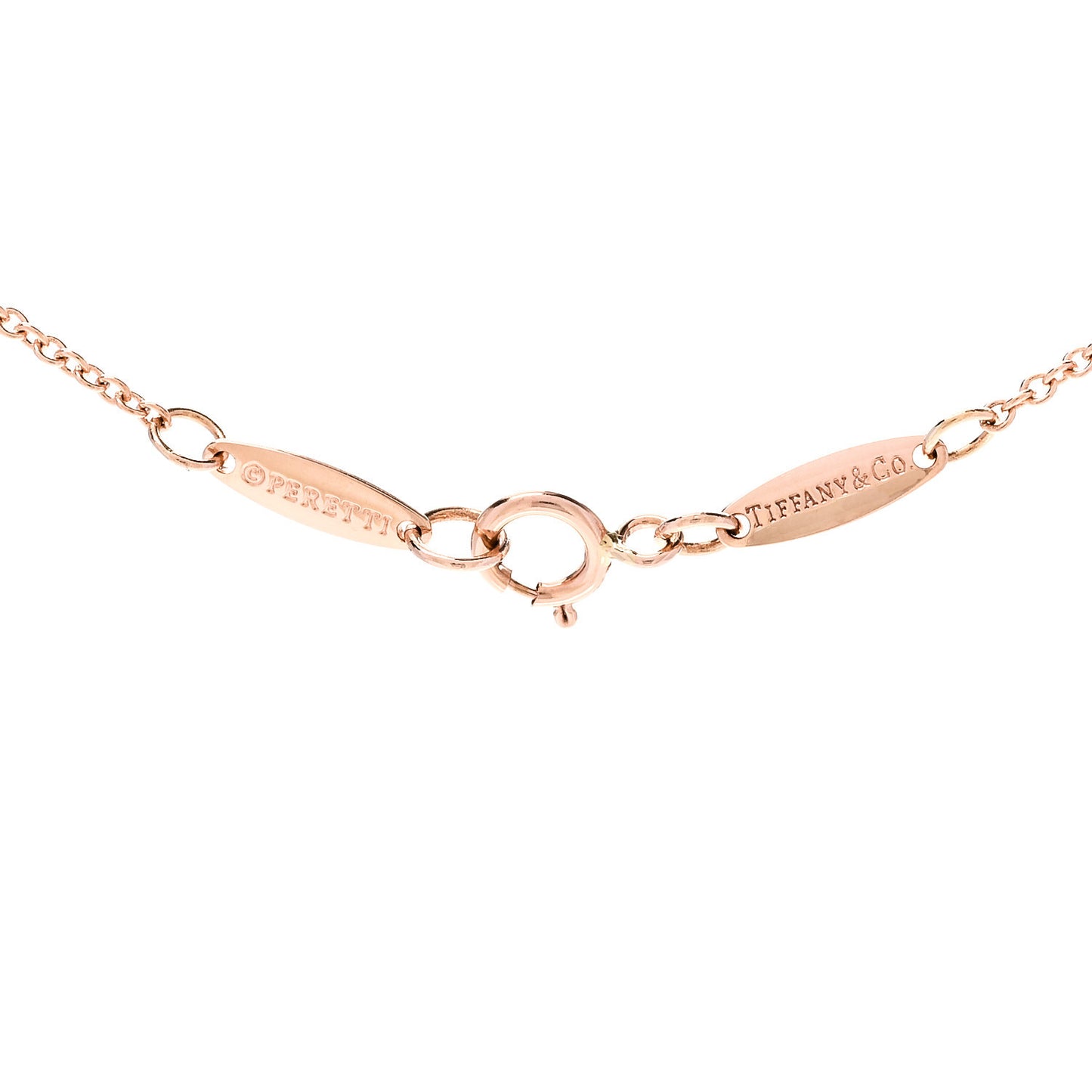 18K Rose Gold Diamond .10ct Elsa Peretti Diamonds by the Yard Pendant Necklace