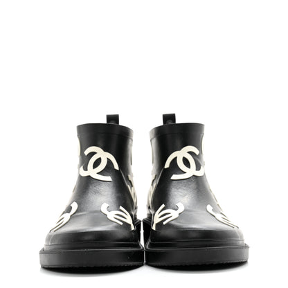 Chanel Rubber CC Print Boots 39 Black 2 of 10