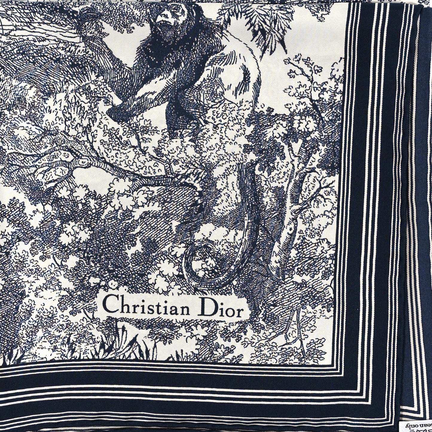 Silk Toile De Jouy Scarf Blue