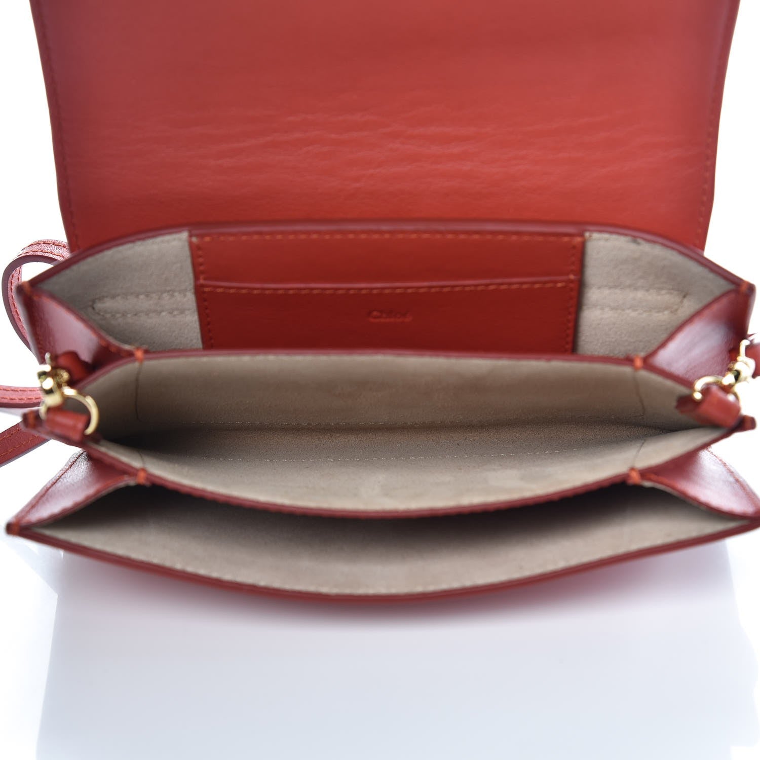 Chloe Calfskin Drew Bijou Clutch Earthy Red 5 of 8