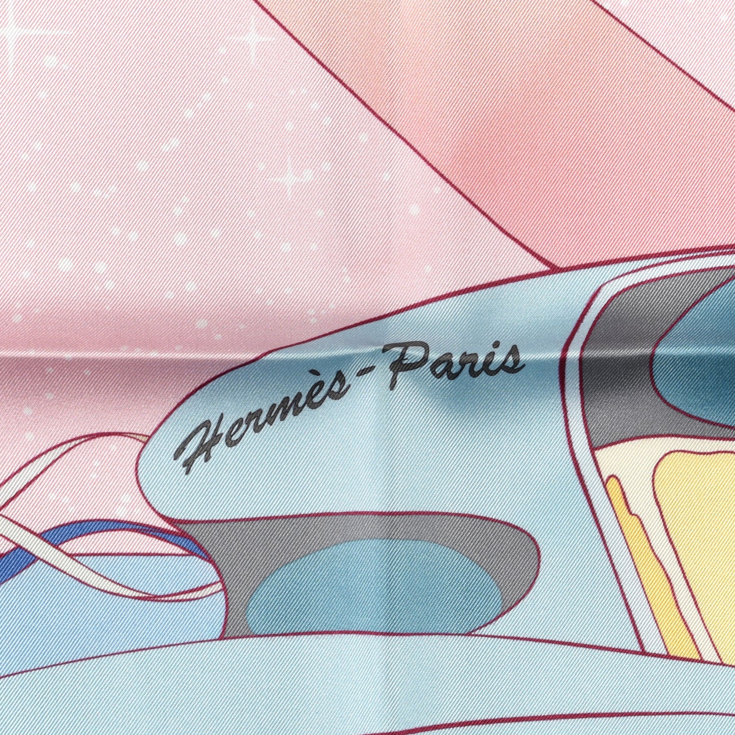 Silk Space Derby Scarf 90 Rose Pale Ciel Jaune
