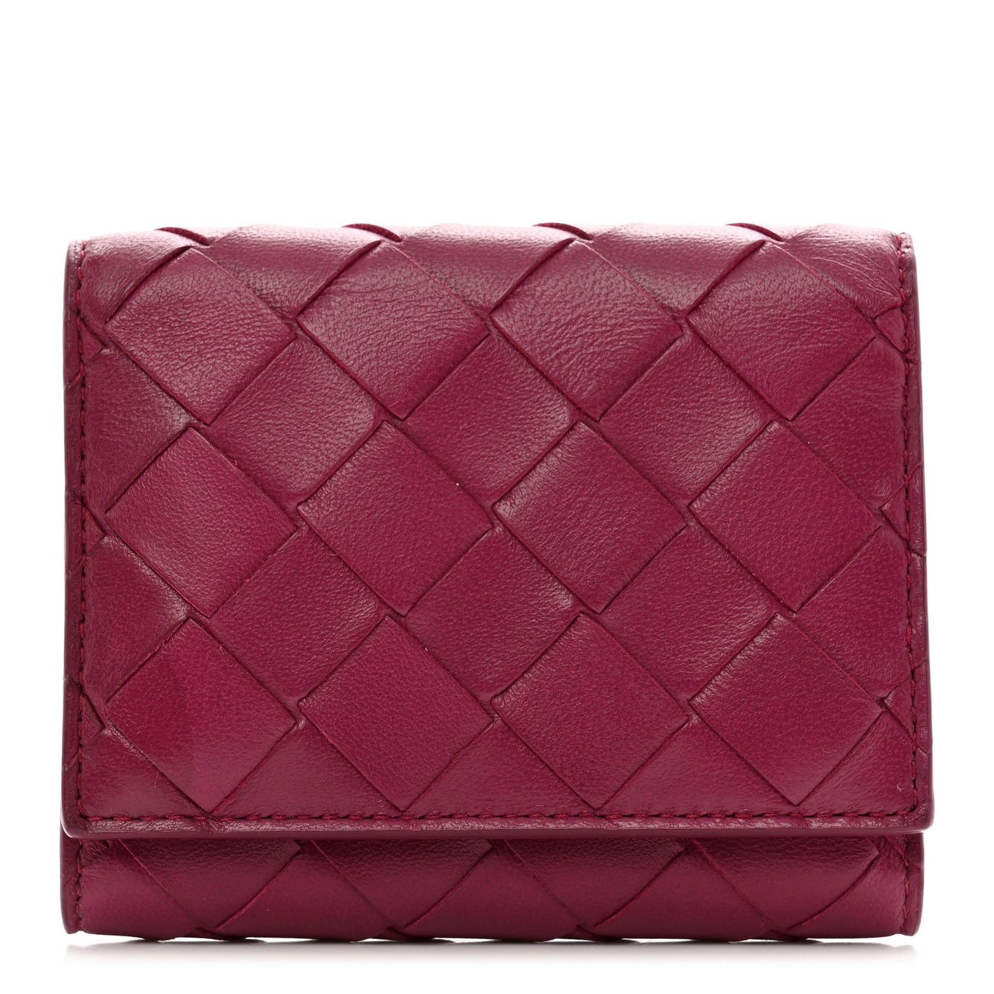 Nappa Intrecciato Trifold Wallet Cinnabar