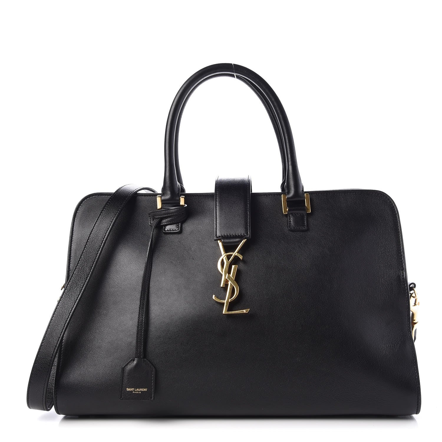 Saint Laurent Smooth Calfskin Medium Monogram Cabas Black 1 of 7