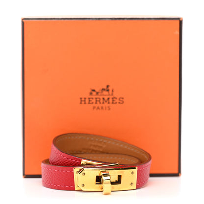 Hermes Epsom Kelly Double Tour Bracelet XS Rouge Casaque 6 of 6
